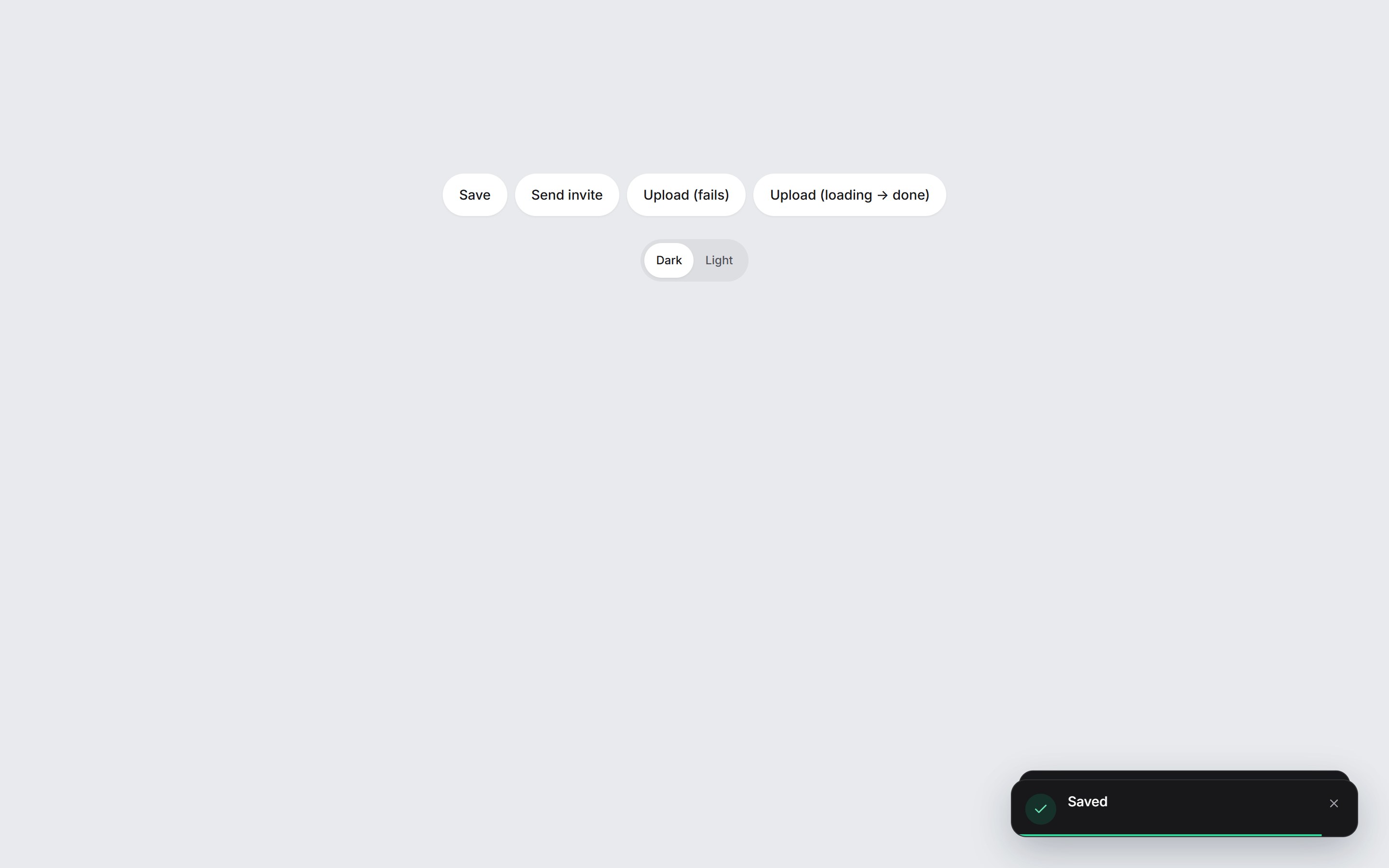 Spring Toast Stack React component