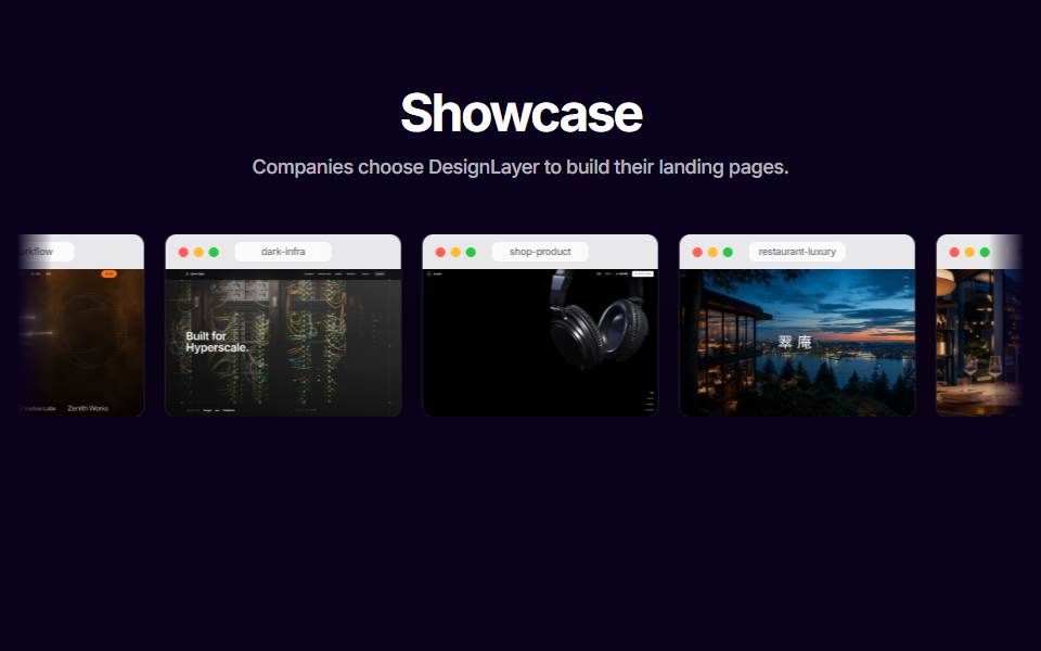Template Showcase Marquee