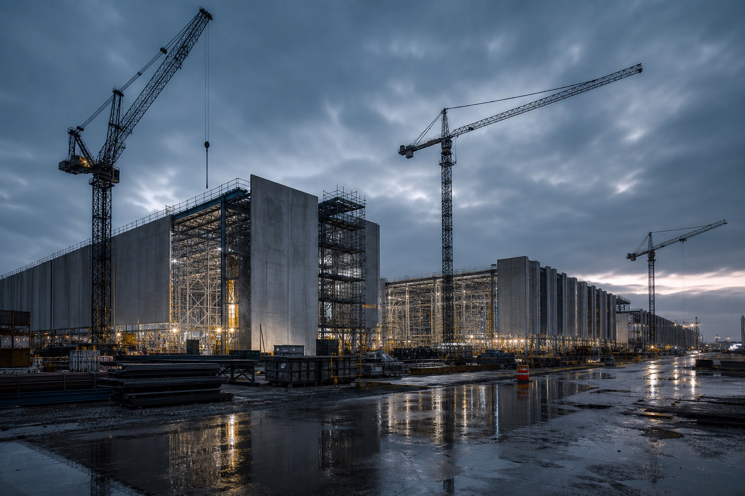 Hyperscale data center under construction