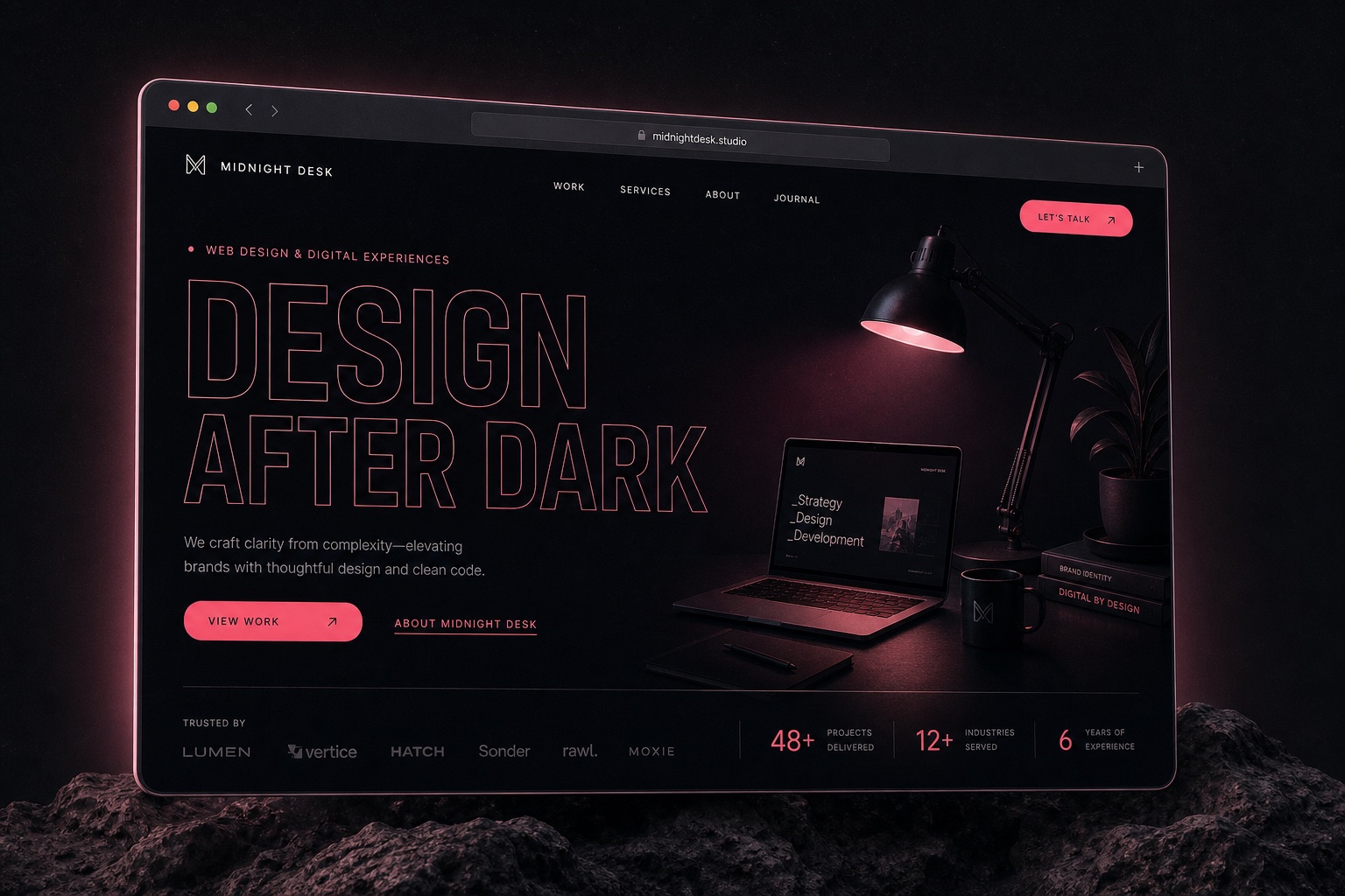 Midnight Desk Web ランディング